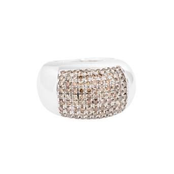 Band ring with 99 champagne-colored diamonds