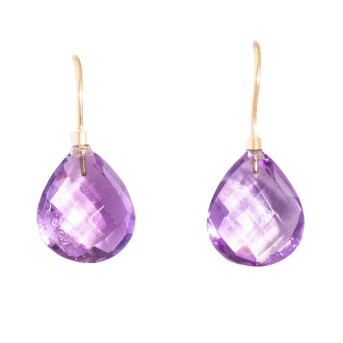 Paar Ohrhänger mit facettiertem Amethyst