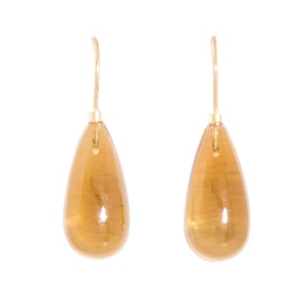 Paar Ohrhänger mit Citrin, zus. ca. 19,86 ct,