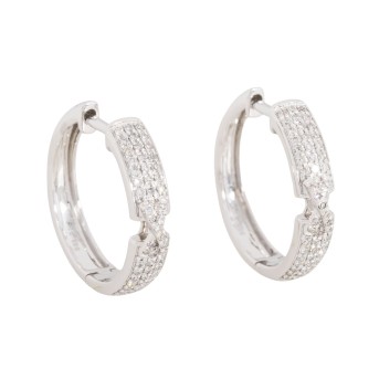 Paar Klappcreolen mit 108 Achtkantdiamanten,