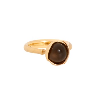 OLE LYNGGAARD OLE LYNGGAARD Ring 'Lotus' mit Rauchquarz,