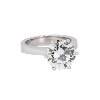 Solitär Ring mit Brillant 5,08 ct. FEINES WEISS G/SI1