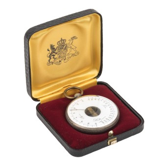 JOHANN HOLTZMANN, seltenes Taschenthermometer mit Bimetallfeder,