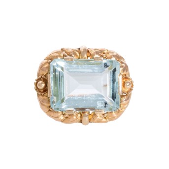 Brosche mit Aquamarin ca. 15,2 ct,