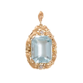 Anhänger mit Aquamarin ca. 17,5 ct,