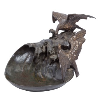 POTET,LOUIS (1866-?) "Schale in Form einer Welle mit zwei Möwen"