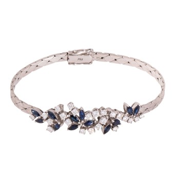 Armband mit Brillanten und Saphiren,