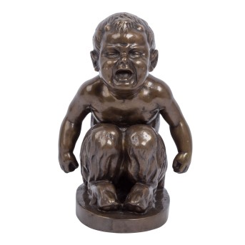 MATTES, GEORG (1874 - 1942) "Schreiender Faunsknabe auf ovaler Plinthe hockend"
