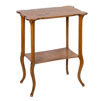 EMILE GALLÉ "Beistelltisch mit Vogelmotiven und herabfallenden Blättern"