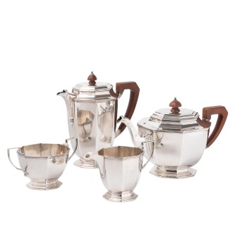 SHEFFIELD 4-tlg. Kaffee- und Teekern, 925 Silber, 1936/37.