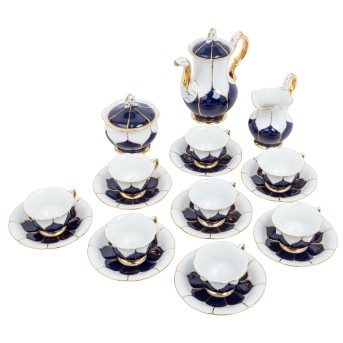 MEISSEN, mocha service for 8 persons "B-shape", 1st choice, after 1934,