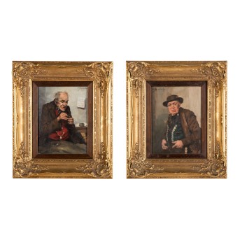 FRANK-KRAUSS, ROBERT (1893-1950) &quot;Farmer in Dachau costume and tailor threading the thread&quot;