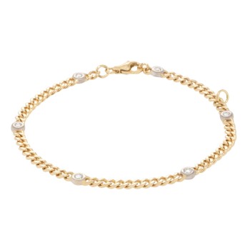 Panzerarmband mit 6 Brillanten, 0,42 ct (grav.),