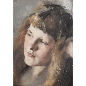 KÜBLER, LUDWIG (act.c.1850-c.1868) ZUGESCHRIEBEN "Studienkopf einer jungen Frau"