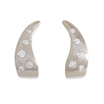 Paar Klappcreolen mit 10 Brillanten,