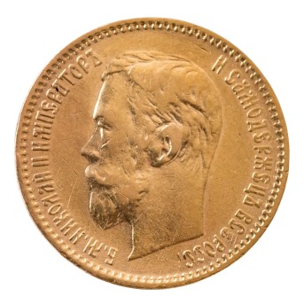 Russland/GOLD - Nikolaus II. 5 Rubel 1900.