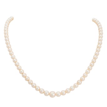 Perlkette mit 73 Zuchperlen nach Verlauf,