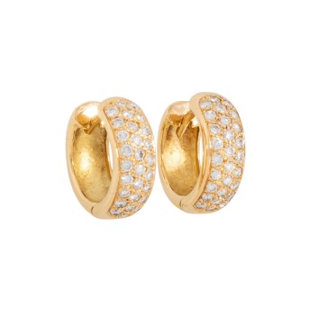 Paar Klappcreolen mit 56 pavé gefaßten Brillanten,