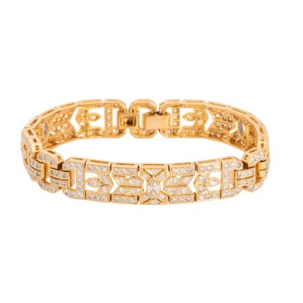 Bracelet with 3 marquise diamonds and 252 brilliant-cut diamonds