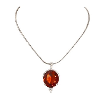 Kette und Anhänger mit großem Citrin