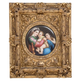 Bildplatte 'Madonna della Sedia', 19./20. Jh.