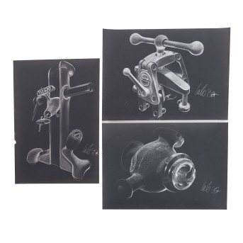 COLANI, LUIGI  (1928 Berlin - 2019 Karlsruhe), 3 Entwürfe für Maschinenteile, 1980,