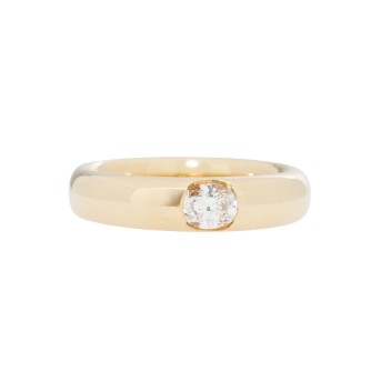 Bandring mit Diamant im Ovalschliff 0,33 ct (grav.),