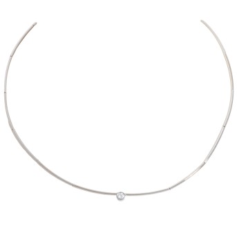 Collier mit Brillant, ca. 0,20 ct (punziert),