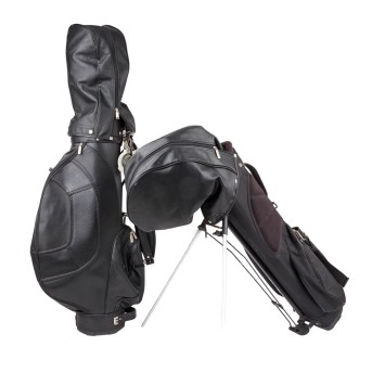 2 Golfbags mit Schlägern, 20. Jh.