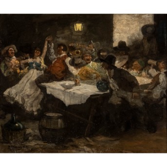 BRAUNS, PAUL (XX) 'Wirtshausszene mit tanzendem Paar'