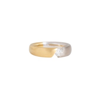 Ring Bicolor mit Brillant, ca. 0,25 ct