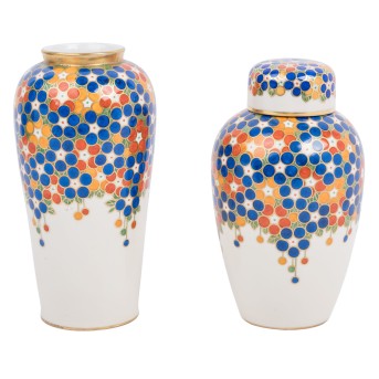 ZEH SCHERZER Paar Jugendstil Vasen, 1880-1918,