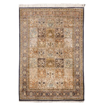 Oriental silk carpet. GHOM/PERSIA, 20th century, ca. 204x140 cm.