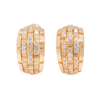 CARTIER CARTIER Paar Ohrclip 'Maillon Panthére', 5-reihig mit 72 Brillanten