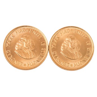 Südafrika /GOLDlot - 2 x 2 Rand Springbock 1978