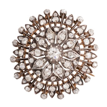 Viktorianische Brosche mit Altschliffdiamanten