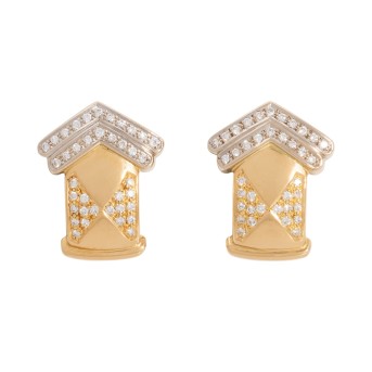 Ohrclips mit Brillianten von zus. ca. 1ct,