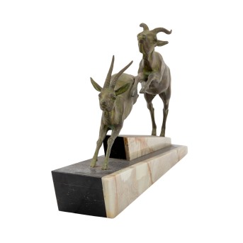 Paar Springböcke aus Bronze, 1920er/30er Jahre.