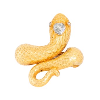 Antiker Goldclip mit Diamantrose