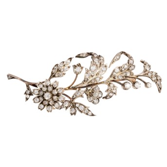 Historismus Brosche mit Altschliffdiamanten