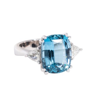 Juwelenring, bes. mit 1 Santa Maria Africana Aquamarin 7,82 ct.