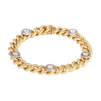 Armored bracelet with 5 diamonds