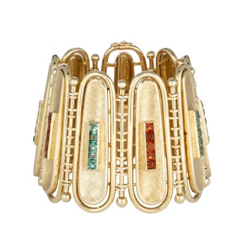 Armband mit je 20 Turmalin- und Citrincarés,