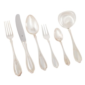 WMF WMF Speisebesteck f. 12 Personen 'Englische Rose', 925 Silber, 20. Jh.