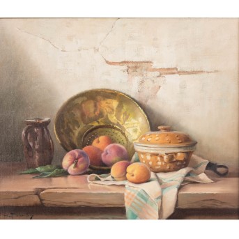CHAILLOUX, ROBERT (1913-2006), &quot;Still life with peaches&quot;,