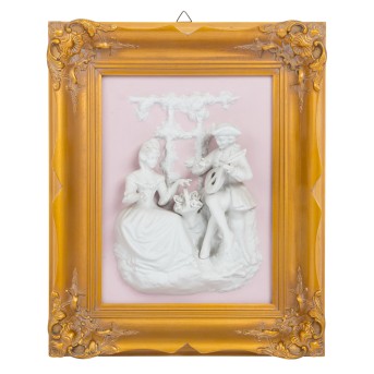 OLD MEISSEN ART half relief 'Shepherd scene', 20th century