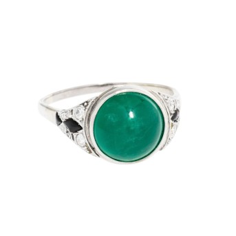 Art Déco Ring mit Smaragd