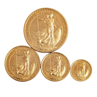 Großbritannien /GOLD-Lot 4 x Britannia-Münzen 1987