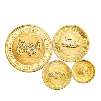 Australien /GOLD-Lot 4 x Nugget-Münzen 1987
