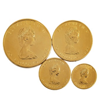 Kanada /GOLD-Lot 4 x Maple Leaf-Münzen, insg. ca. 57,5 g
